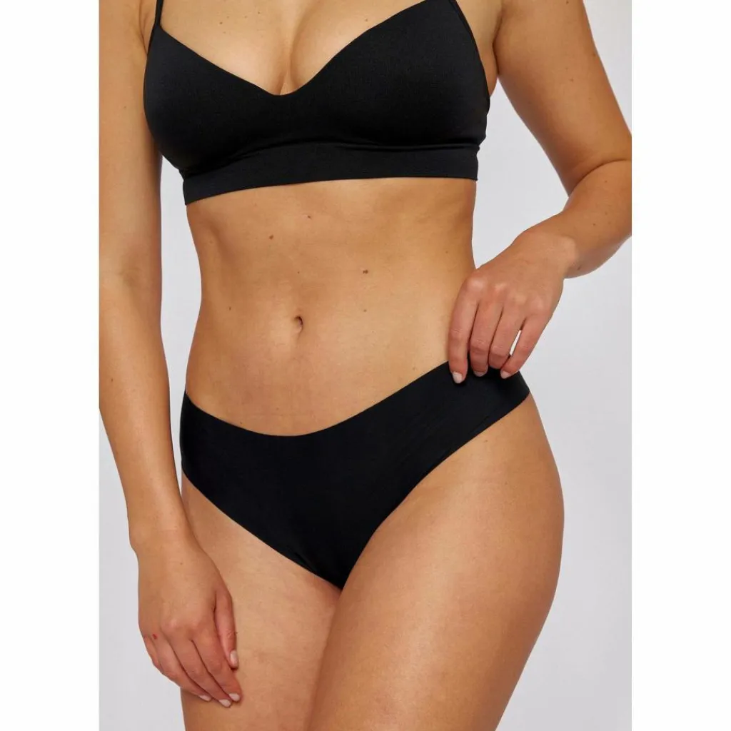 Snocks Unterwäsche<· Nahtlose Hipster Panties Schwarz