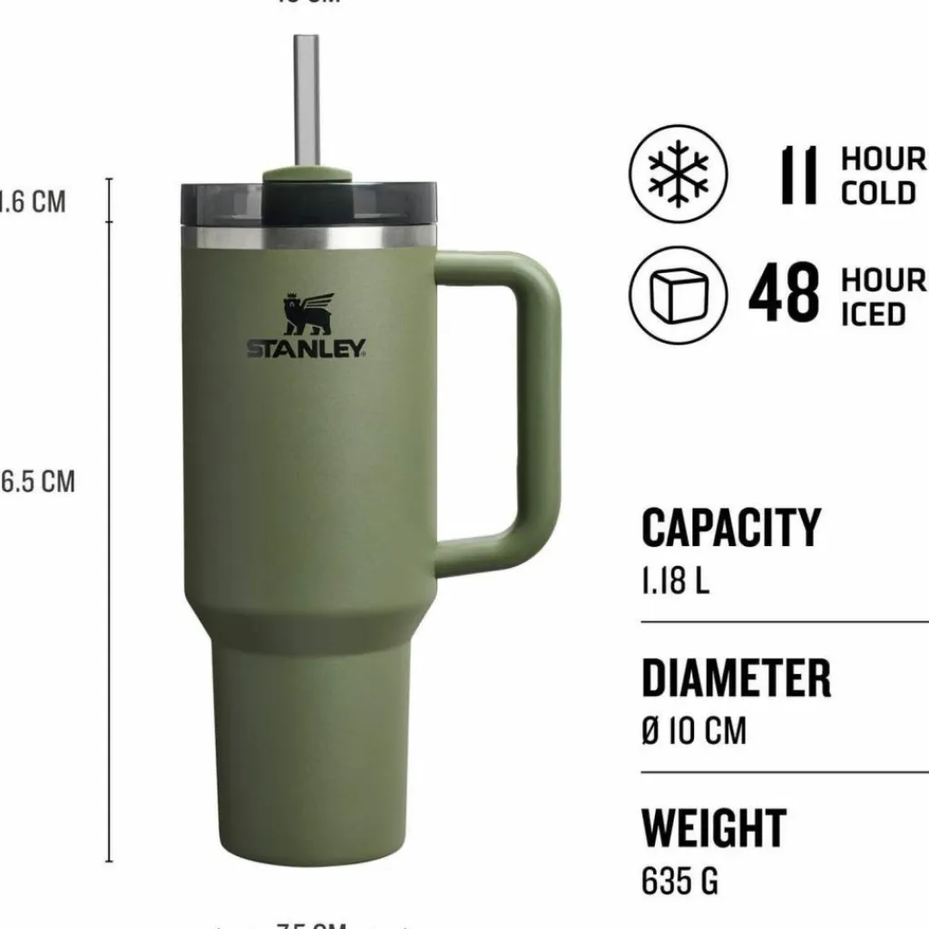 Stanley Trinkzubehör|Trinkzubehör<· Quencher H2.O FlowState Tumbler dried pine