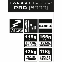 Talbot-Torro Squash|Schläger<· Pro 6000 grau