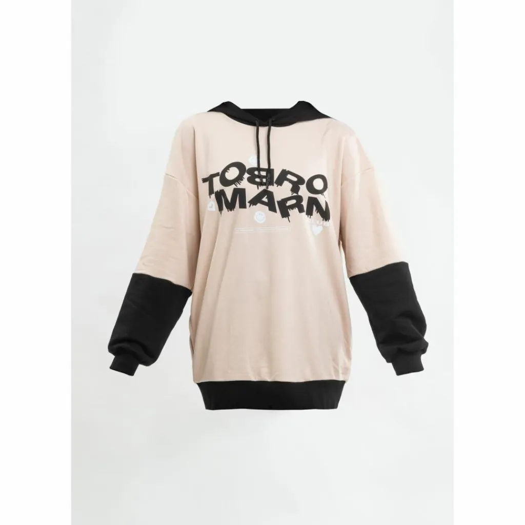 Tom Barron Pullover & Sweats<· WOMEN OVERSIZE FIT TUNIC SWEATSHIRT ecru