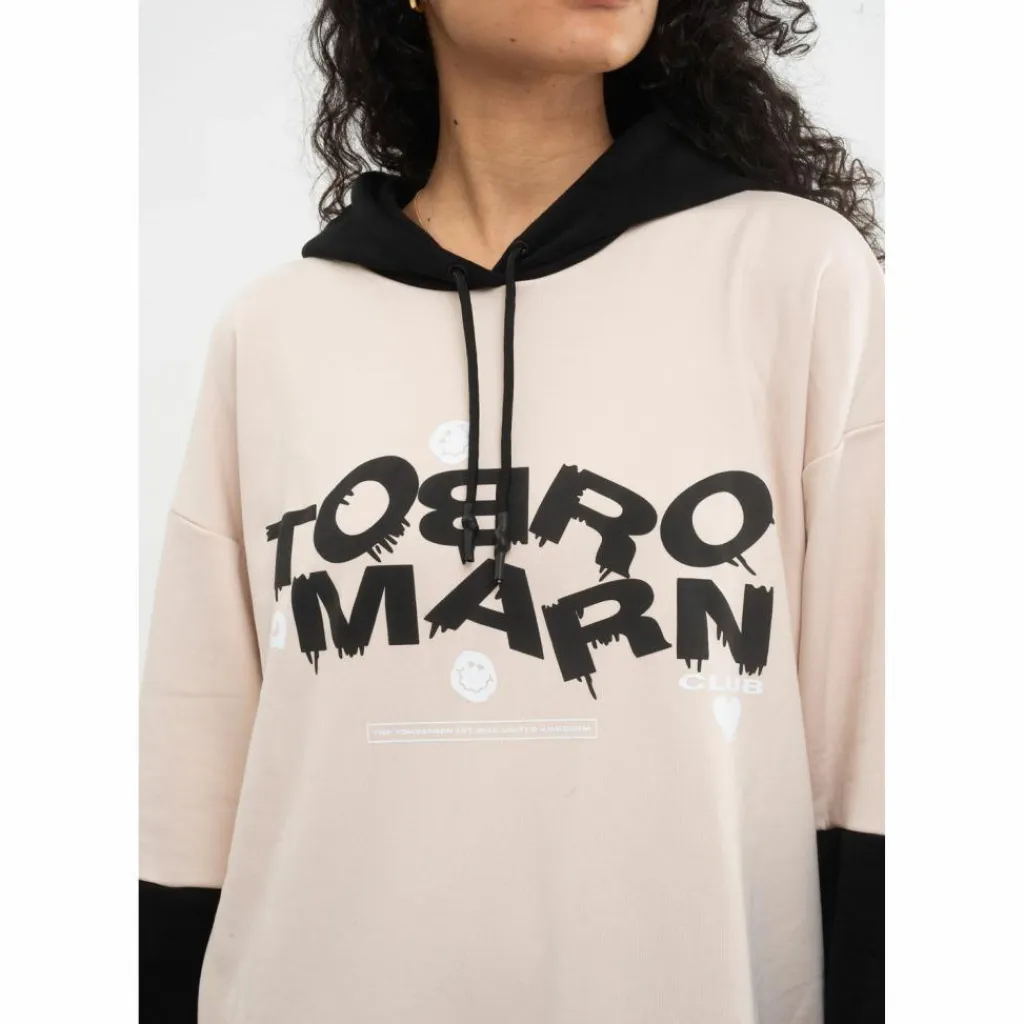 Tom Barron Pullover & Sweats<· WOMEN OVERSIZE FIT TUNIC SWEATSHIRT ecru