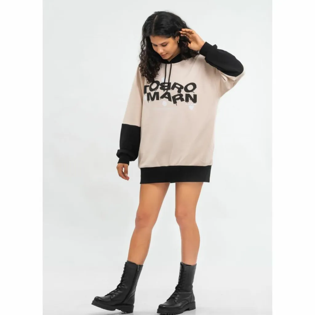 Tom Barron Pullover & Sweats<· WOMEN OVERSIZE FIT TUNIC SWEATSHIRT ecru