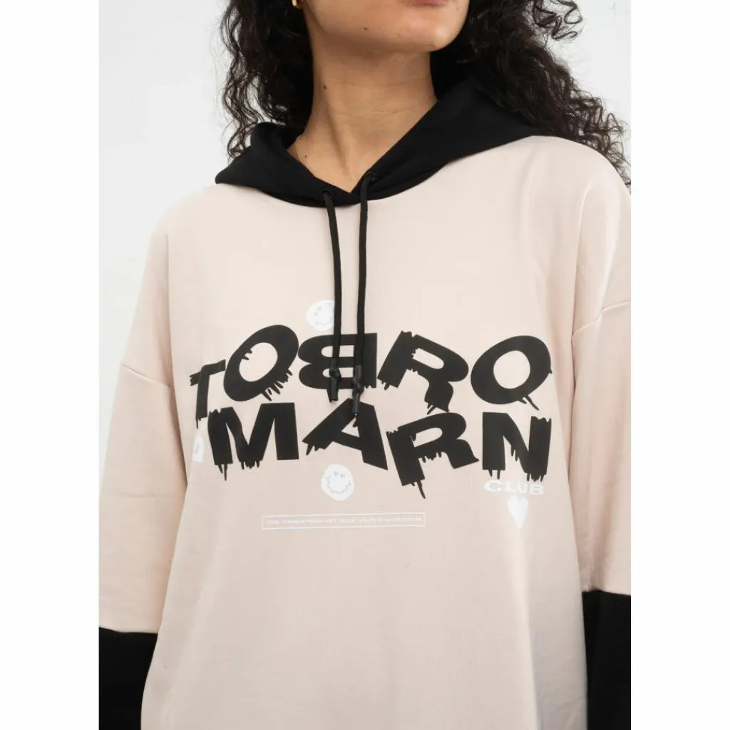 Tom Barron Pullover & Sweats<· WOMEN OVERSIZE FIT TUNIC SWEATSHIRT ecru