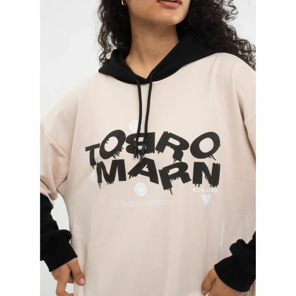 Tom Barron Pullover & Sweats<· WOMEN OVERSIZE FIT TUNIC SWEATSHIRT ecru
