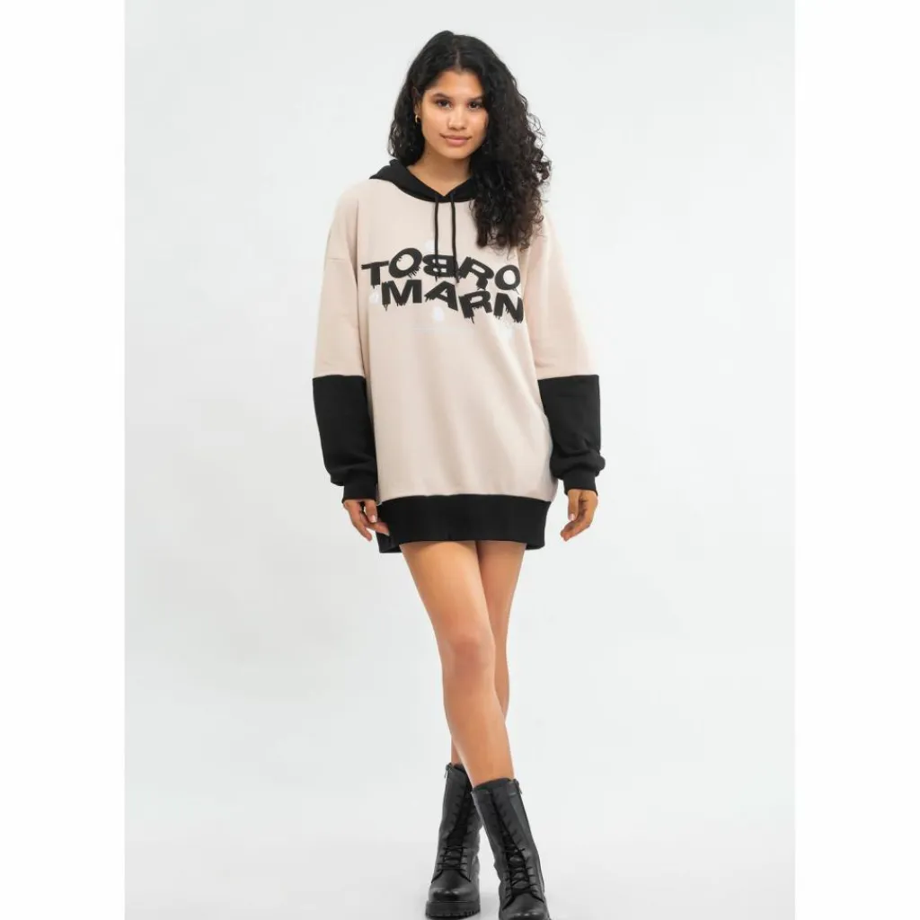 Tom Barron Pullover & Sweats<· WOMEN OVERSIZE FIT TUNIC SWEATSHIRT ecru