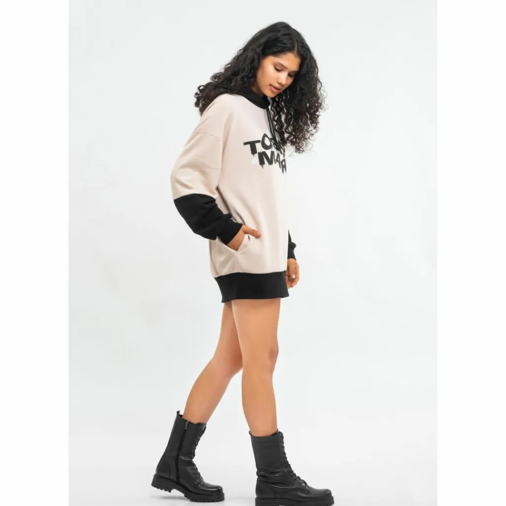 Tom Barron Pullover & Sweats<· WOMEN OVERSIZE FIT TUNIC SWEATSHIRT ecru