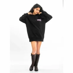 Tom Barron Pullover & Sweats<· WOMEN OVERSIZE FIT TUNIC SWEATSHIRT black