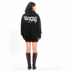 Tom Barron Pullover & Sweats<· WOMEN OVERSIZE FIT TUNIC SWEATSHIRT black