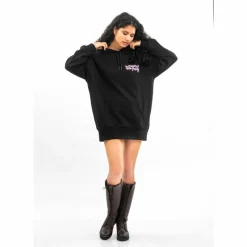 Tom Barron Pullover & Sweats<· WOMEN OVERSIZE FIT TUNIC SWEATSHIRT black