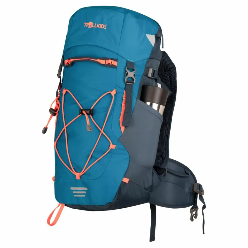 Trollkids Trekkingrucksäcke|Rucksäcke<· Fjell Arktikblau/Dunkles navy/Glühendes Orange