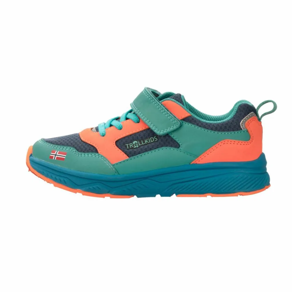 Trollkids Wandern|Sneaker<· Haugesund arktikblau-dunkles navy-glühendes orange