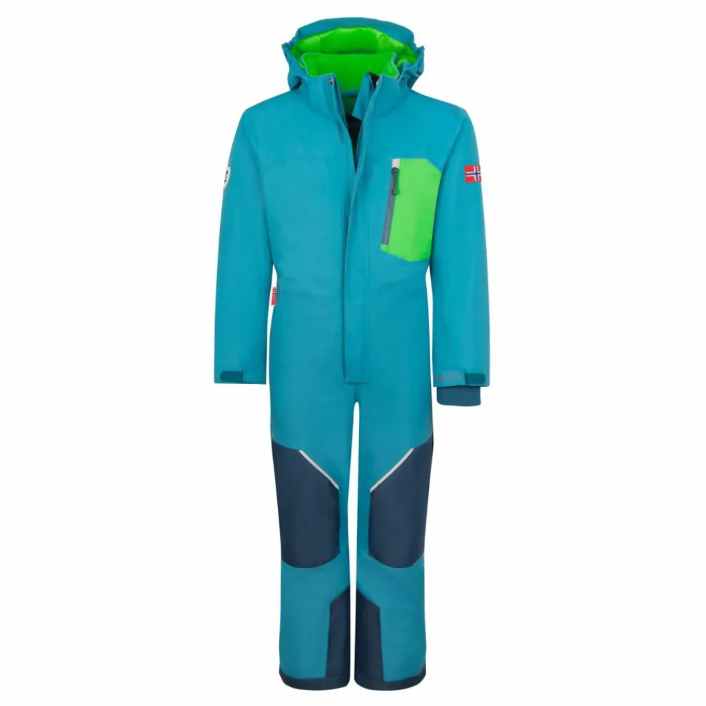 Trollkids Ski<· Isfjord Dunkel Marine/Mystik Blau/Frischgrün