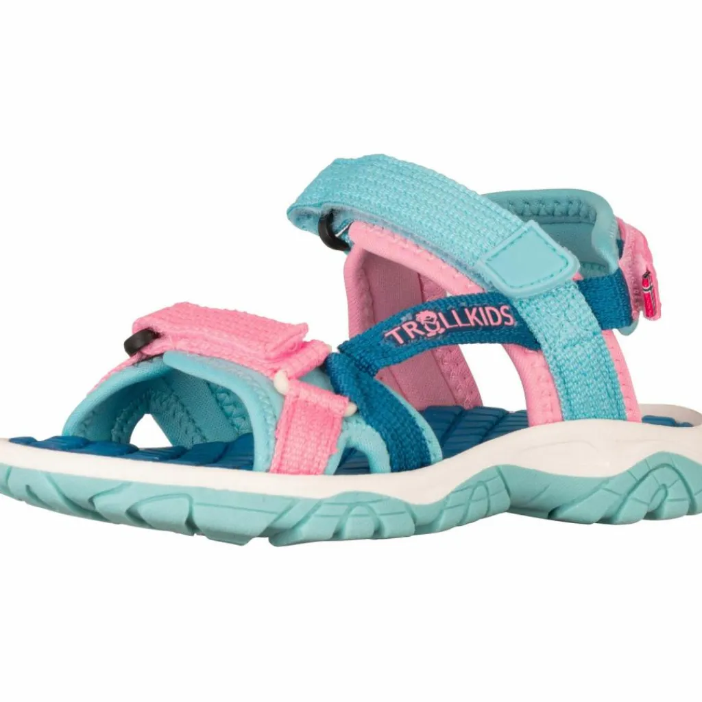 Trollkids Wanderschuhe<· Oslofjord harbor blue-aqua haze-peony rose