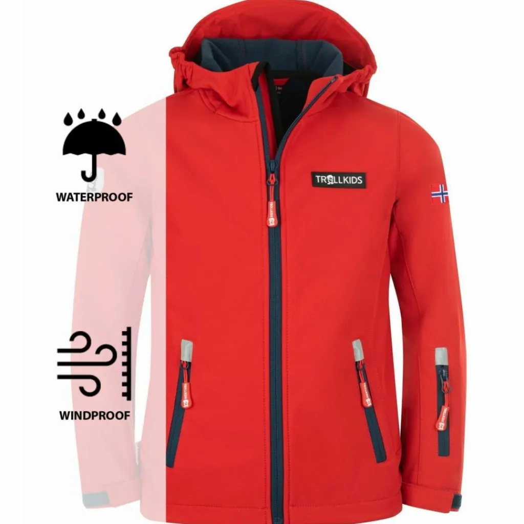 Trollkids Wandern|Jacken<· Oslofjord Hellrot / Blau