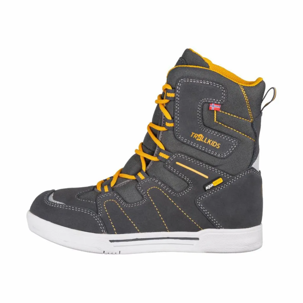 Trollkids Boots & Stiefel|Wanderschuhe<· Skanden Anthrazit/Goldgelb