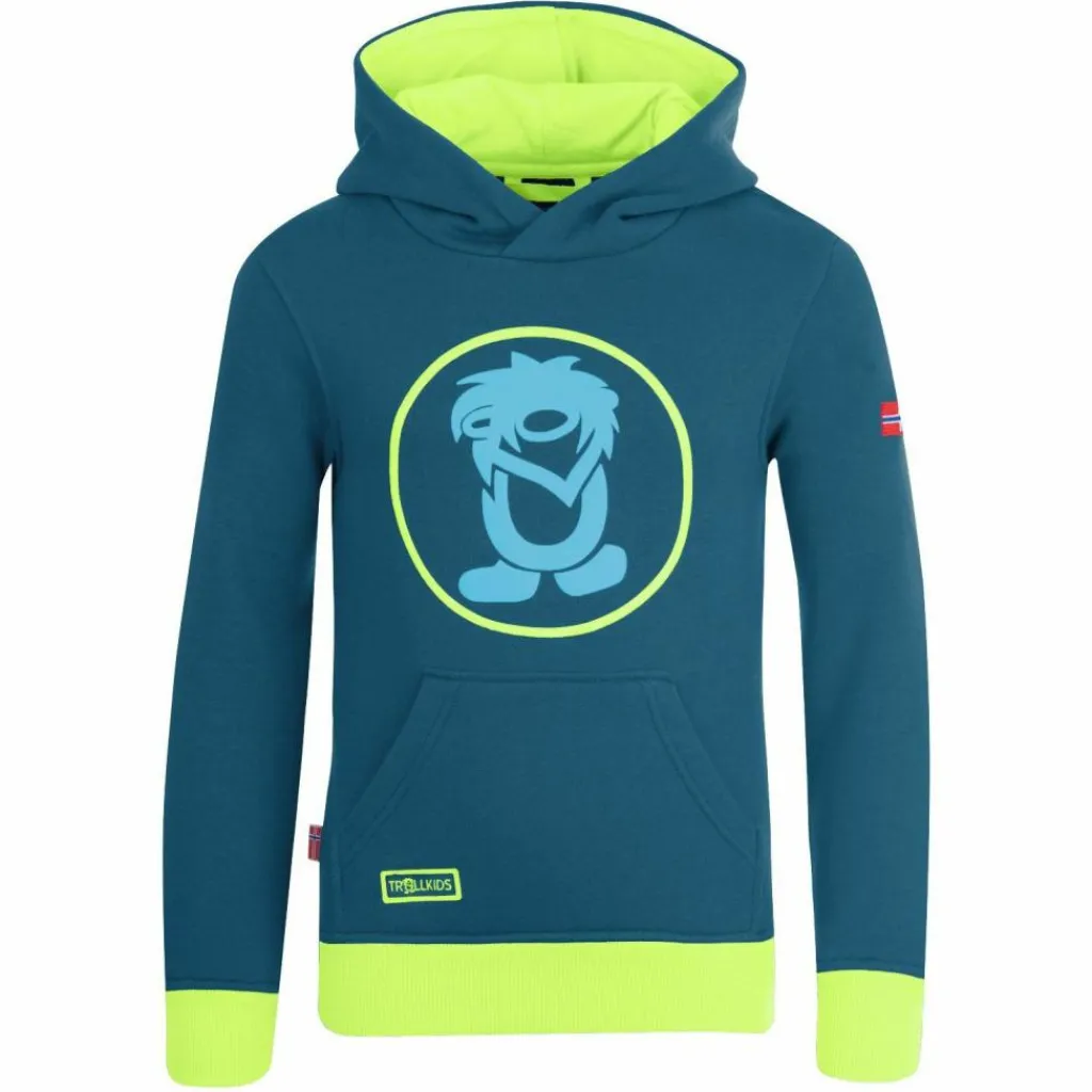 Trollkids Wandern|Pullover & Sweats<· Troll Petrolblau/Grün