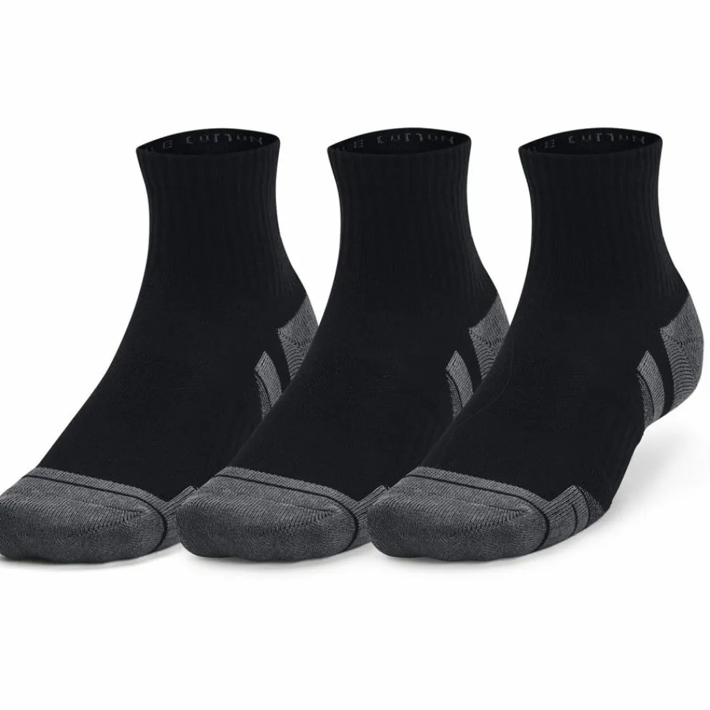 Under Armour Socken<· Performance 3p Quarter black-black-pitch gray