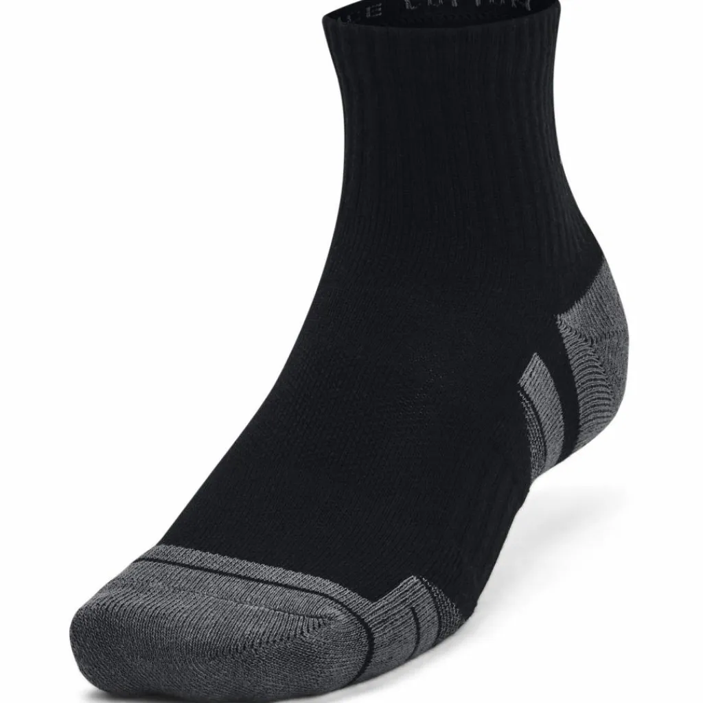 Under Armour Socken<· Performance 3p Quarter black-black-pitch gray