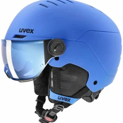 Uvex Skihelme|Helme<· Rocket Jr. Visor blue mat