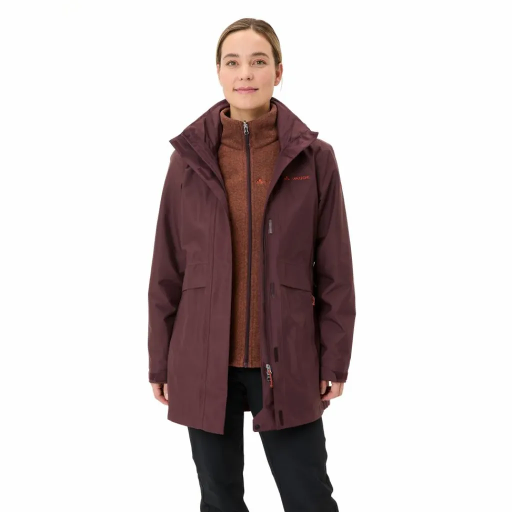 VAUDE Regenjacken|Übergangsjacken<· Women's Idris 3in1 Parka IV dark oak