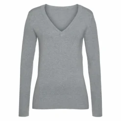 Vivance Pullover & Sweats<· V-Ausschnitt-Pullover grau-meliert