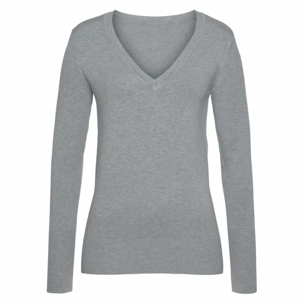 Vivance Pullover & Sweats<· V-Ausschnitt-Pullover grau-meliert