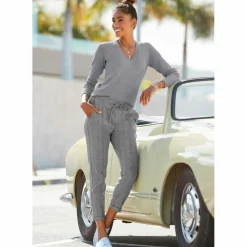 Vivance Pullover & Sweats<· V-Ausschnitt-Pullover grau-meliert