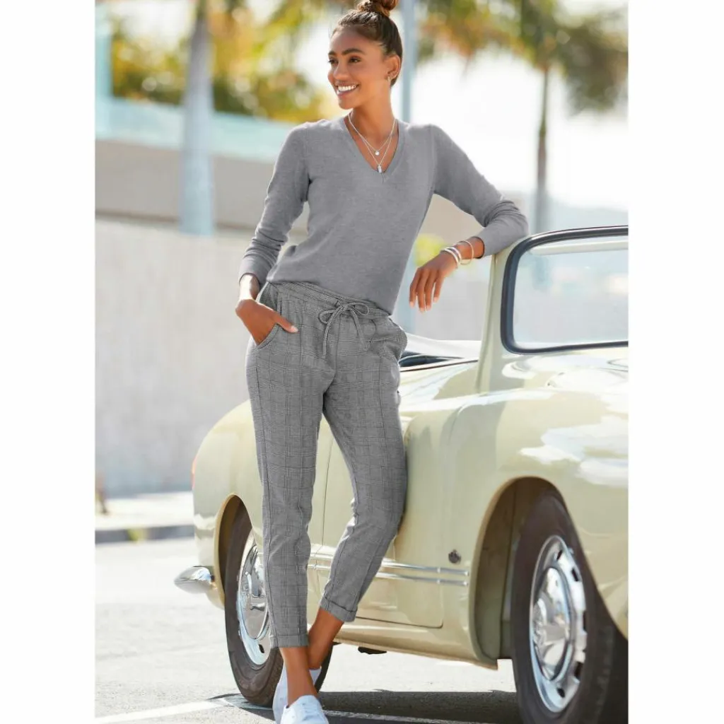 Vivance Pullover & Sweats<· V-Ausschnitt-Pullover grau-meliert