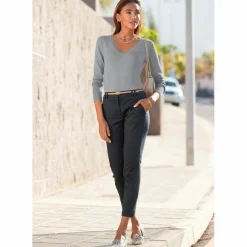 Vivance Pullover & Sweats<· V-Ausschnitt-Pullover grau-meliert